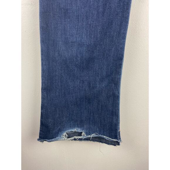 Volcom Jeans Bootcut Dark Wash Distressed Raw Hem Size 28x30 (1183) - Picture 8 of 11